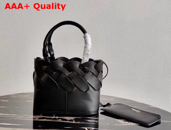 Prada Leather Prada Tress Tote Black Replica