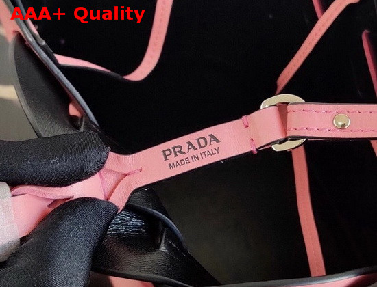 Prada Leather Prada Tress Tote Petal Pink Black Replica