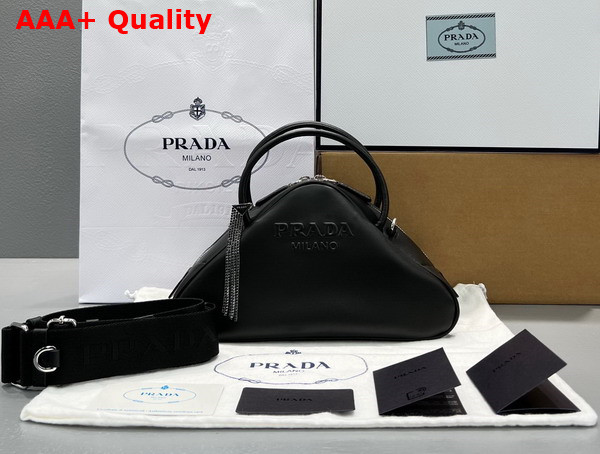 Prada Leather Prada Triangle Bag in Black 1BB082 Replica