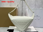 Prada Leather Prada Triangle Bag in Chalk White 2VY007 Replica