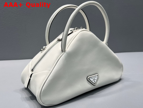 Prada Leather Prada Triangle Bag in White 1BB082 Replica