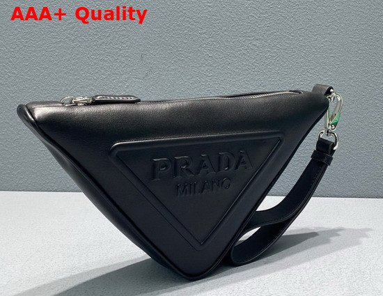 Prada Leather Prada Triangle Pouch in Black 1NE039 Replica