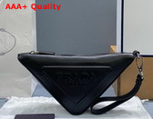 Prada Leather Prada Triangle Pouch in Black 1NE039 Replica