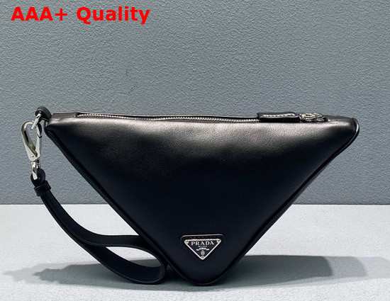 Prada Leather Prada Triangle Pouch in Black 1NE039 Replica