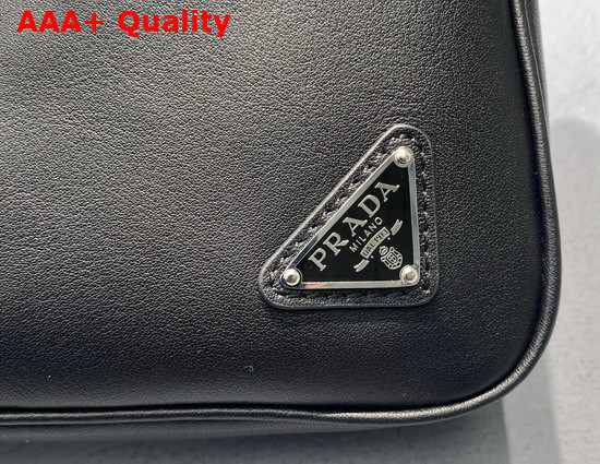 Prada Leather Prada Triangle Pouch in Black 1NE039 Replica