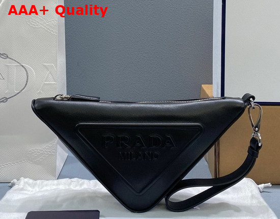 Prada Leather Prada Triangle Pouch in Black 1NE039 Replica