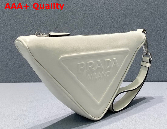 Prada Leather Prada Triangle Pouch in White 1NE039 Replica