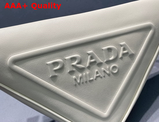 Prada Leather Prada Triangle Pouch in White 1NE039 Replica