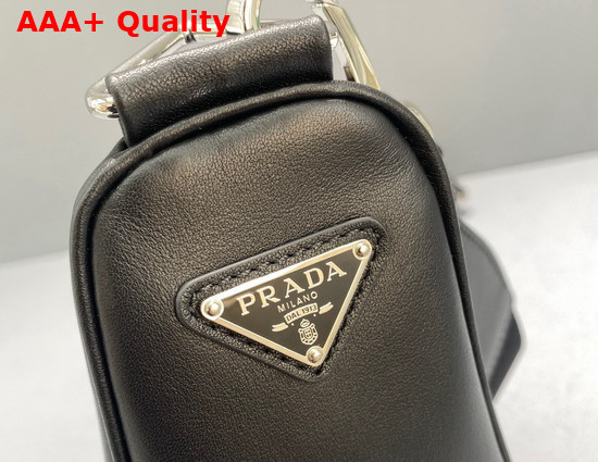 Prada Leather Prada Triangle Shoulder Bag in Black 1BH190 Replica