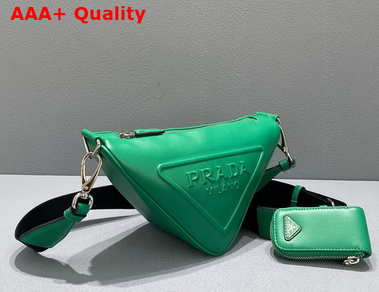 Prada Leather Prada Triangle Shoulder Bag in Mango 1BH190 Replica