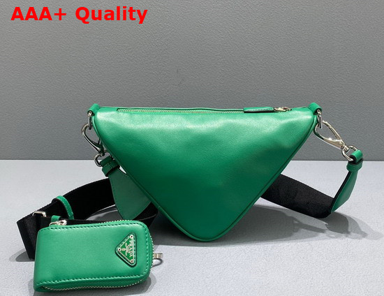 Prada Leather Prada Triangle Shoulder Bag in Mango 1BH190 Replica