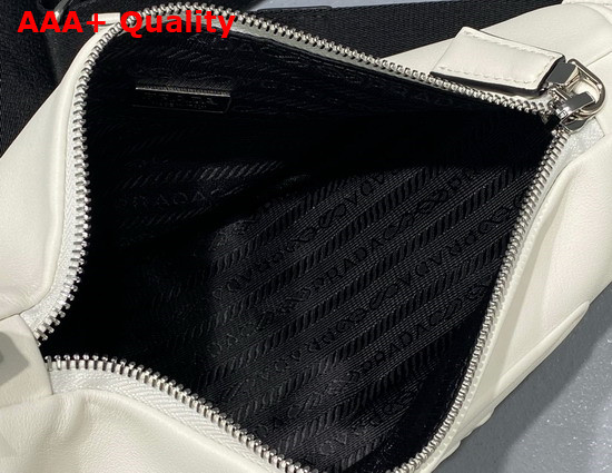 Prada Leather Prada Triangle Shoulder Bag in White 1BH190 Replica