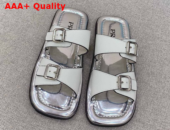 Prada Leather Sandals White 1XX628 Replica