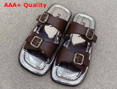 Prada Leather Sandals in Brown 1XX628 Replica