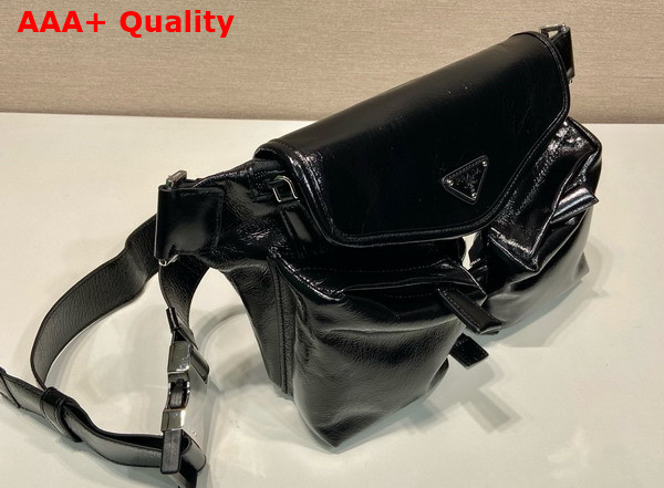 Prada Leather Shoulder Bag 2VH174 Black Replica