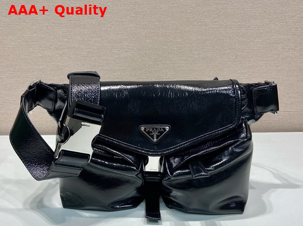 Prada Leather Shoulder Bag 2VH174 Black Replica