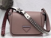 Prada Leather Shoulder Bag Nude Calfskin Leather