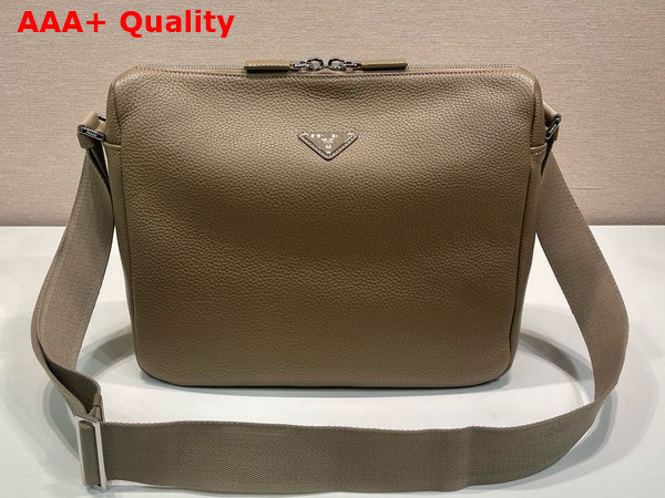 Prada Leather Shoulder Bag in Bamboo Gray 2VH182 Replica