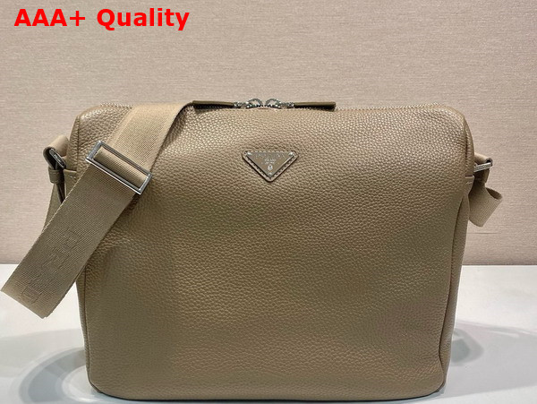 Prada Leather Shoulder Bag in Bamboo Gray 2VH182 Replica