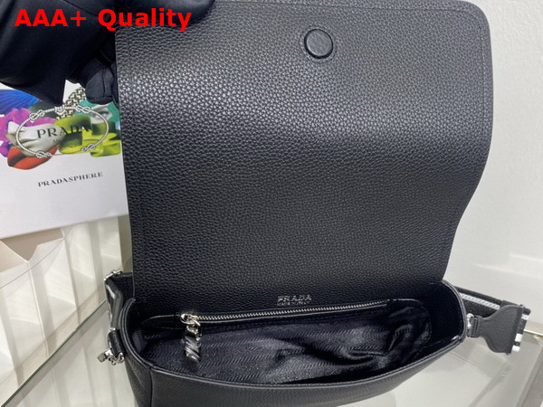 Prada Leather Shoulder Bag in Black 1BD314 Replica