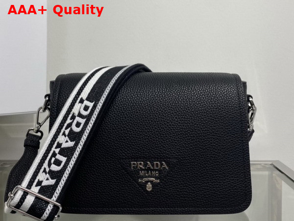 Prada Leather Shoulder Bag in Black 1BD314 Replica