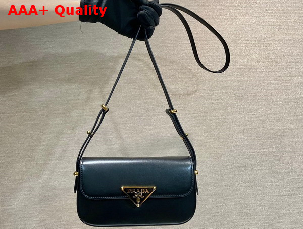 Prada Leather Shoulder Bag in Black 1BD339 Replica