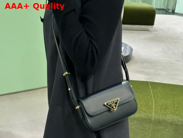 Prada Leather Shoulder Bag in Black 1BD339 Replica