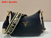 Prada Leather Shoulder Bag in Black 1BH193 Replica