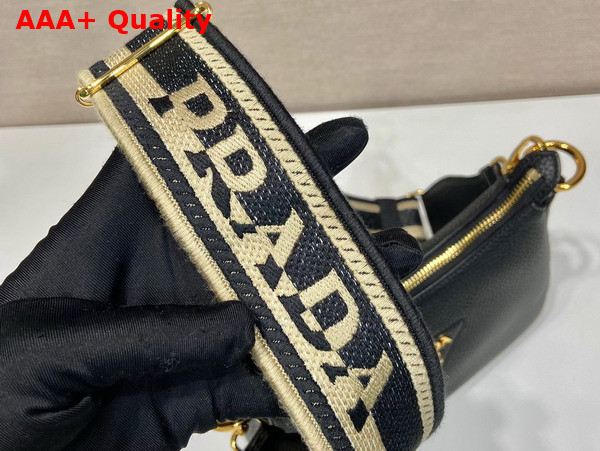 Prada Leather Shoulder Bag in Black 1BH193 Replica