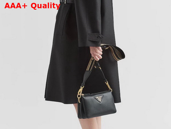 Prada Leather Shoulder Bag in Black 1BH194 Replica