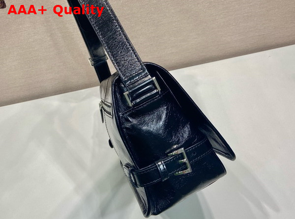 Prada Leather Shoulder Bag in Black 2VD073 Replica