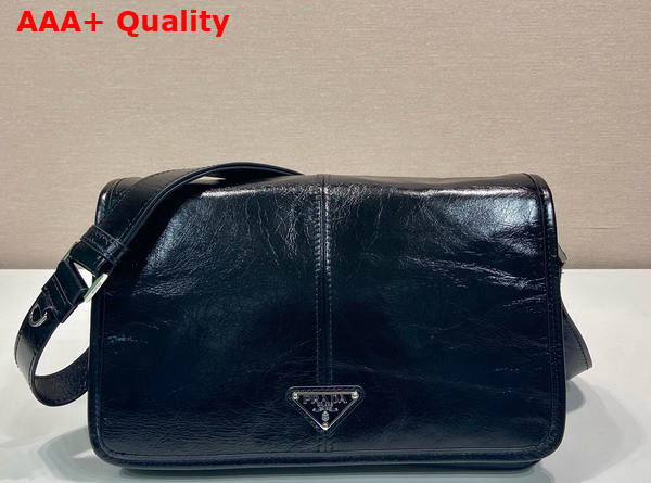 Prada Leather Shoulder Bag in Black 2VD073 Replica