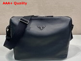 Prada Leather Shoulder Bag in Black 2VH182 Replica