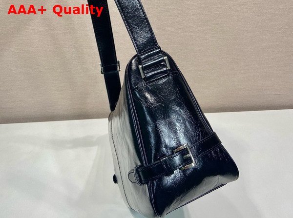 Prada Leather Shoulder Bag in Black 2VH187 Replica