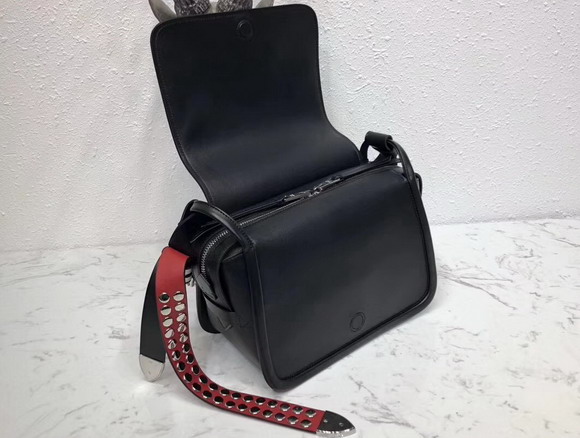 Prada Leather Shoulder Bag in Black Calfskin Leather