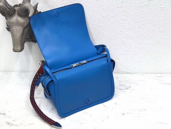 Prada Leather Shoulder Bag in Bright Blue Calfskin Leather