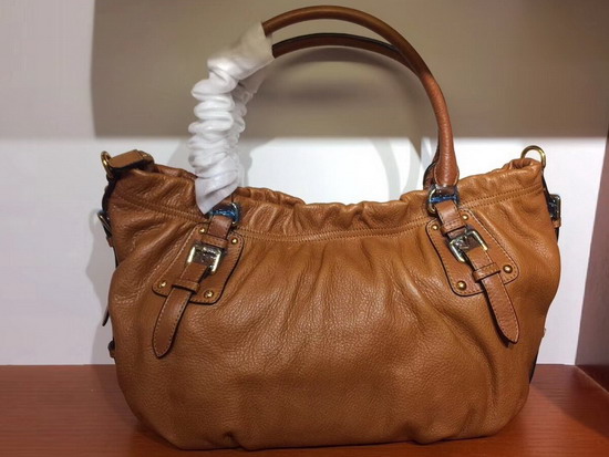 Prada Leather Shoulder Bag in Brown