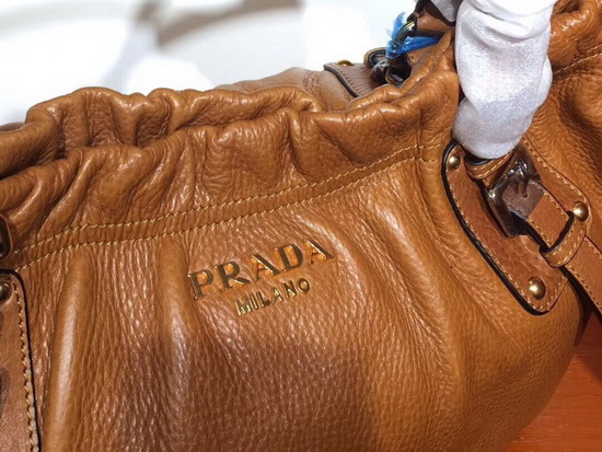 Prada Leather Shoulder Bag in Brown