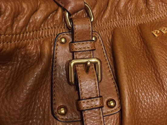 Prada Leather Shoulder Bag in Brown