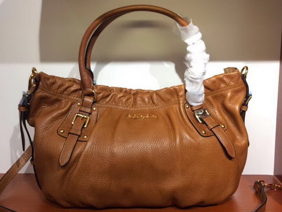 Prada Leather Shoulder Bag in Brown