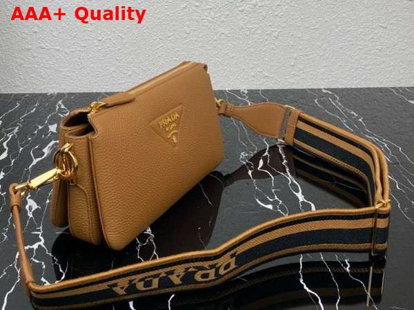 Prada Leather Shoulder Bag in Caramel Grain Leather 1BH194 Replica