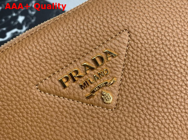 Prada Leather Shoulder Bag in Caramel Grain Leather 1BH194 Replica