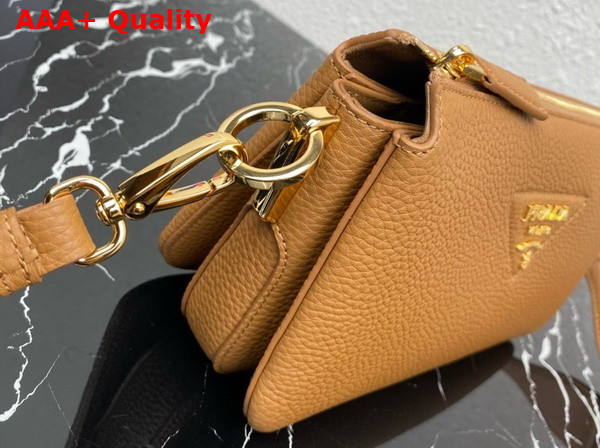 Prada Leather Shoulder Bag in Caramel Grain Leather 1BH194 Replica