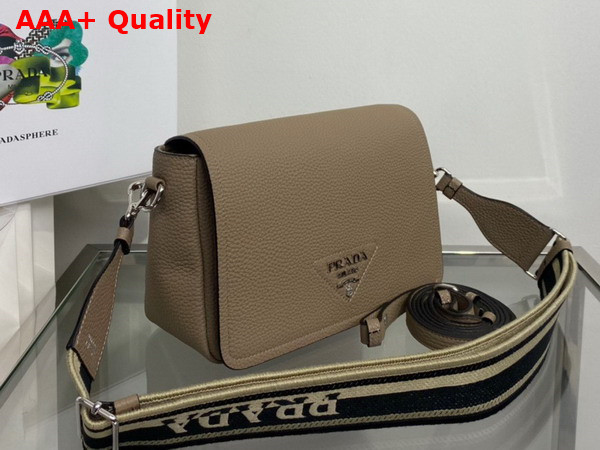 Prada Leather Shoulder Bag in Clay Grey 1BD314 Replica