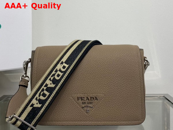 Prada Leather Shoulder Bag in Clay Grey 1BD314 Replica