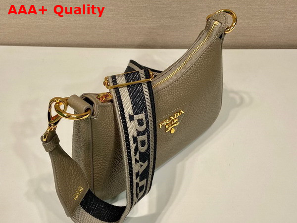 Prada Leather Shoulder Bag in Clay Grey 1BH193 Replica