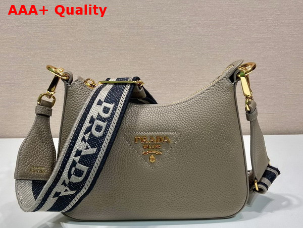 Prada Leather Shoulder Bag in Clay Grey 1BH193 Replica