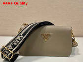 Prada Leather Shoulder Bag in Clay Grey 1BH194 Replica