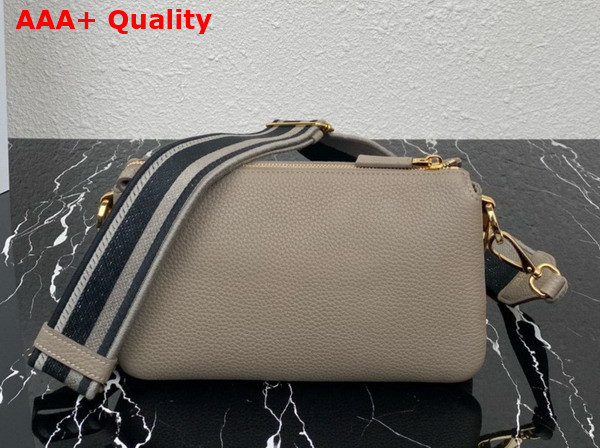 Prada Leather Shoulder Bag in Clay Grey Grain Leather 1BH194 Replica