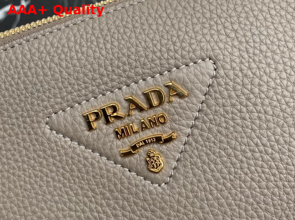 Prada Leather Shoulder Bag in Clay Grey Grain Leather 1BH194 Replica